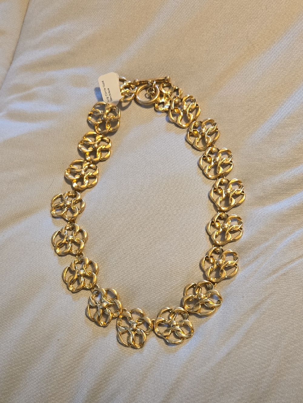 Gold Link Floral-Disc Necklace - Women Jewelry